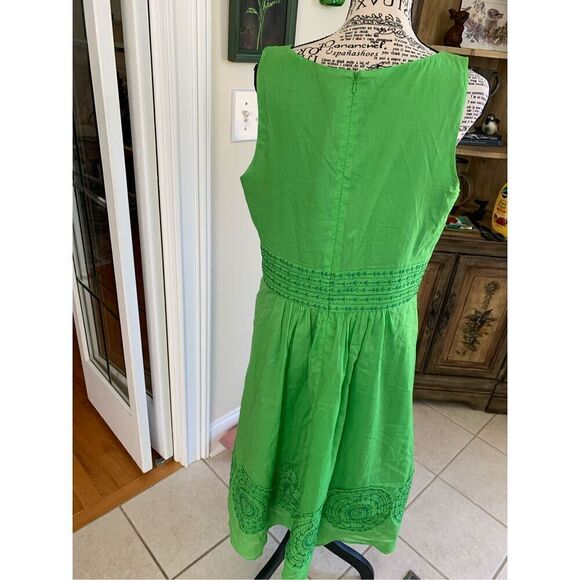 Jones of New York Green Cotton Sleeveless Dress - Picture 2 of 7